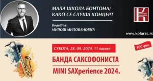 Banda saksofonista na početku sezone dečjih koncerata na Kolarcu