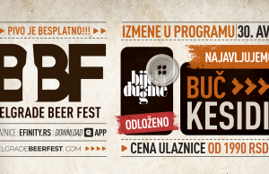 Odložen koncert Bijelog Dugmeta zakazan za 30. avgust na Belgrade Beer Festu — novi datum koncerta na jesen u Beogradskoj Areni